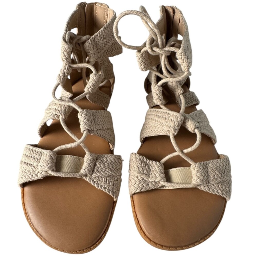 Torrid NWT Braided Lace-Up Gladiator Sandals Women’s 8.5 WW Extra Wide Beige
